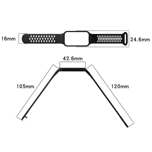 Disscool Xiaomi Smart Band 8 Active bilan mos keluvchi almashtiriladigan bilaguzuklar, 18 mm sozlanishi yumshoq silikon bilak tasma, tez ajratiladigan soat aksessuarlari (qora) - 6