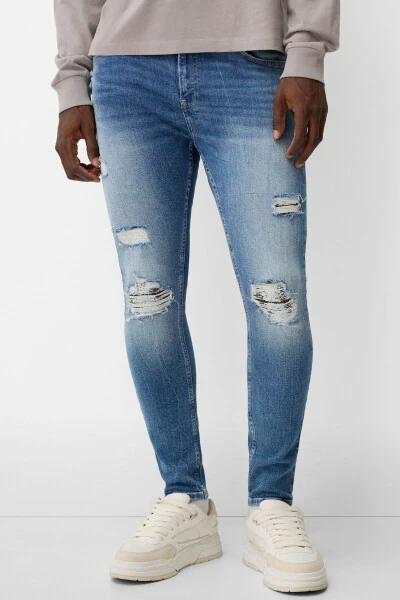 Distressed super skinny fit jean - BERSHKA