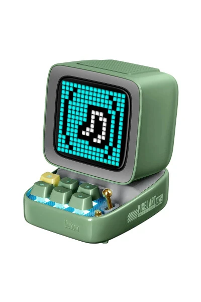 Ditoo-mic Green Karaoke Microphone with Adaptive Pixel Screen Bluetooth Speaker - 3