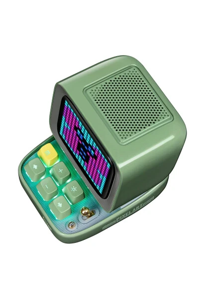 Ditoo-mic Green Karaoke Microphone with Adaptive Pixel Screen Bluetooth Speaker - 5