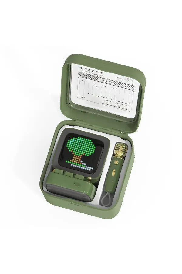 Ditoo-mic Green Karaoke Microphone with Adaptive Pixel Screen Bluetooth Speaker - 6