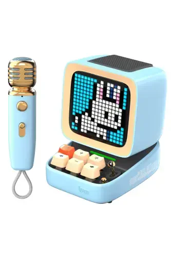 Ditoo-mic Moviy Karaoke Mikrofonli moslashuvchan pikselli ekranli Bluetooth karnay-Moviy - 1