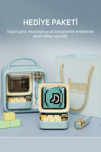 Ditoo-mic Moviy Karaoke Mikrofonli moslashuvchan pikselli ekranli Bluetooth karnay-Moviy - 6