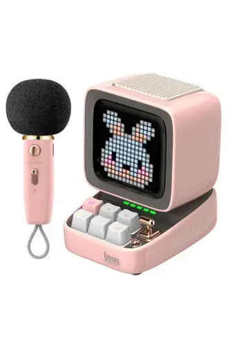 Ditoo-mic pushti rangli karaoke mikrofonli moslashuvchan piksel ekranli Bluetooth karnayi - 1