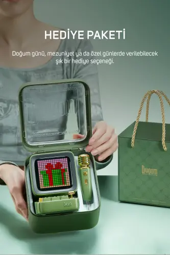Ditoo-mic Yashil Karaoke Mikrofonli Moslashtirilgan Piksel Ekranli Bluetooth Karnayka - 6