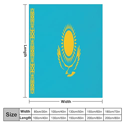 Ditooms Kazakistan Bayrak Battaniyesi, Ülke Bayrak Battaniyeleri, Kanepe Yatak Koltuk Kılıfı Sandalye İçin Pelüş Süper Yumuşak Sıcak Flanel Battaniye - Arkadaş Erkekler Kadınlar İçin Harika Hediye 60