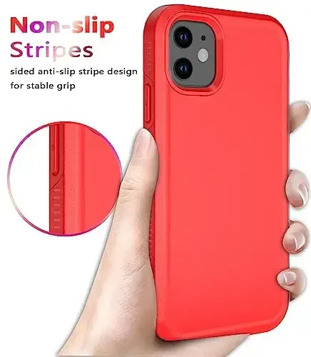 Diverbox для iPhone 12, противоударный, защита от падений, защитная пленка из закаленного стекла, чехол для Apple iPhone 12 с усиленной защитой (красный - 2 в 1) - 4