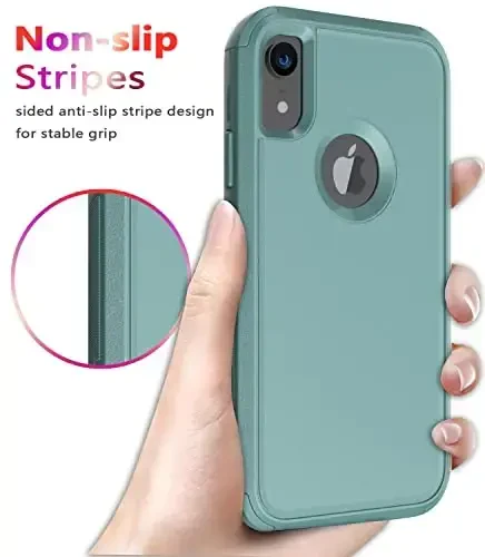 Diverbox для iPhone Xr Case [ударопрочный] [защищенный от падений] [пыленепроницаемый], чехол для телефона повышенной прочности для Apple iPhone XR (сосново-зеленый) - 5