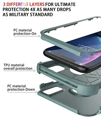 Diverbox для iPhone Xr Case [ударопрочный] [защищенный от падений] [пыленепроницаемый], чехол для телефона повышенной прочности для Apple iPhone XR (сосново-зеленый) - 6