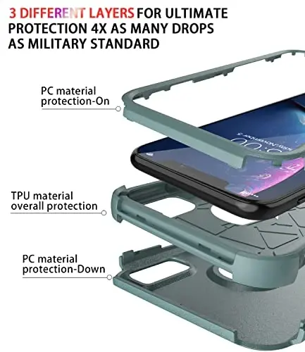 Diverbox для iPhone Xr Case [ударопрочный] [защищенный от падений] [пыленепроницаемый], чехол для телефона повышенной прочности для Apple iPhone XR (сосново-зеленый) - 6