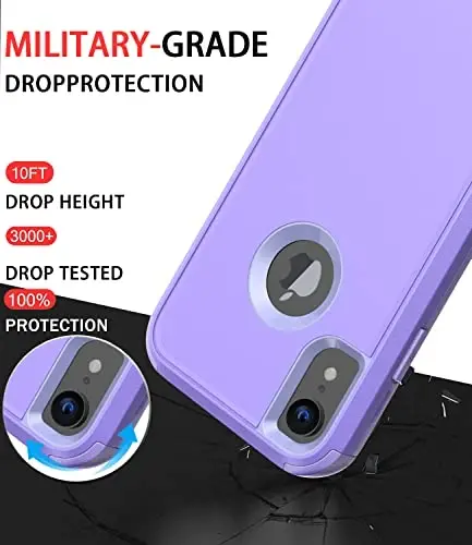 Diverbox для iPhone Xr Чехол [Противоударный] [Защита от падений] [Пыленепроницаемый], Ударопрочный защитный чехол для Apple iPhone XR (Пурпурный) - 2