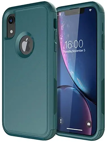 Diverbox для iPhone Xr Чехол [Ударопрочный] [Защита от падений] [Пылезащитный], Чехол для телефона повышенной прочности для Apple iPhone XR (темно-зеленый) - DIVERBOX