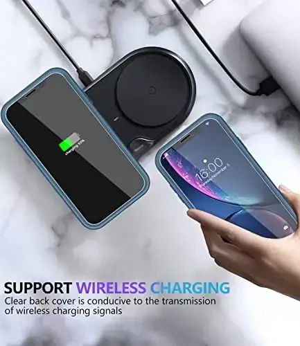 Diverbox для iPhone XR Чехол [Защитная пленка из закаленного стекла] [Ударопрочный] [Защита от падений] Чехол для телефона с усиленной защитой для Apple iPhone XR Синий - 7