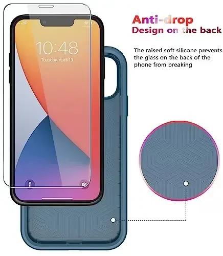 Diverbox for iPhone 11 Case [Shockproof] [Dropproof] [Tempered Glass Screen Protector],Heavy Duty Protection Phone Case Cover for Apple iPhone 11 (Blue-2in1) - 6
