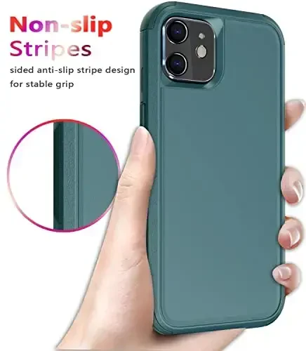 Diverbox for iPhone 11 Case [Shockproof] [Dropproof] [Tempered Glass Screen Protector],Heavy Duty Protection Phone Case Cover for Apple iPhone 11 (Dark Green-3in1) - 5