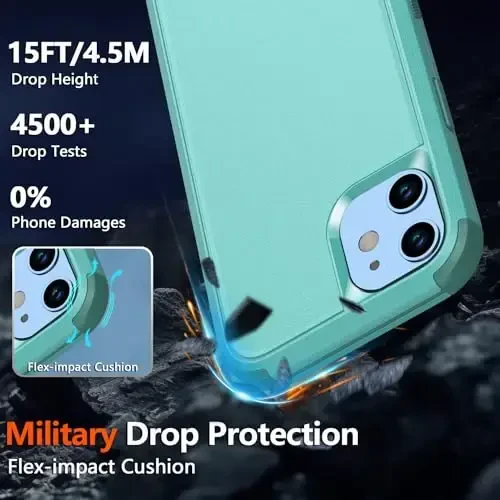 Diverbox for iPhone 12 case, iPhone 12 Magnetic case [with Screen Protector and Camera Lens Protector ] 2 Pack [15 FT Military Grade Drop Protection] Heavy Duty Shockproof Phone Case (Teal) - 3