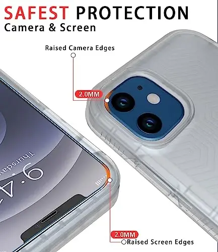 Diverbox for iPhone 12 case [Shockproof] [Dropproof] [Tempered Glass Screen Protector],Heavy Duty Protection Phone Case Cover for Apple iPhone 12 (Turquoise -2in1) - 3