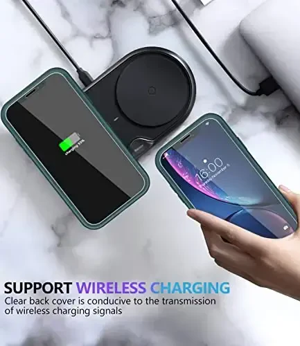 Diverbox for iPhone XR Case [Tempered Glass Screen Protector] [Shockproof] [Dropproof] Heavy Duty Protection Phone Case Cover for Apple iPhone XR (Dark Green) - 7