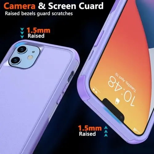 Diverbox iPhone 11 uchun telefon qutisi, iPhone 11 magnitli qutisi [ekran himoyachisi va kamera linzalari himoyachisi bilan] iPhone 11 qutisi uchun og‘ir yuk telefon qutisi (magnitli binafsha) - 4