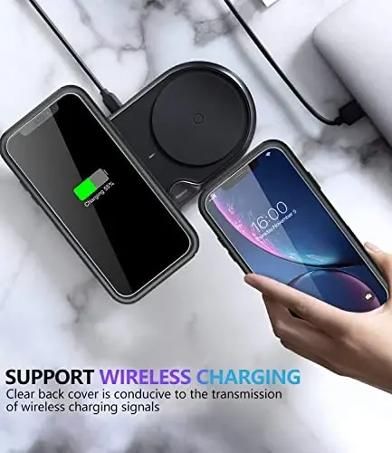 Diverbox Designed for iPhone Xr case with Screen Protector Heavy Duty Shockproof Shock-Resistant Cases for Apple iPhone Xr Phone (Black+Screen Protector) - 7