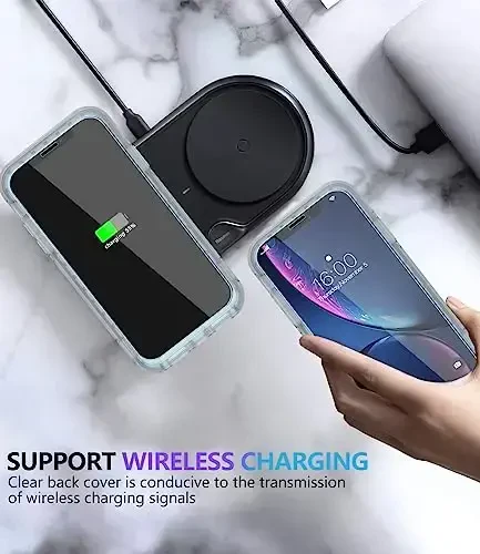 Diverbox iPhone XR uchun g'ilof [Temperli shisha ekran himoyachisi] [Zarbga chidamli] [Tushishga chidamli] Apple iPhone XR uchun og'ir himoya telefon g'ilof qopqog'i Clear - 7