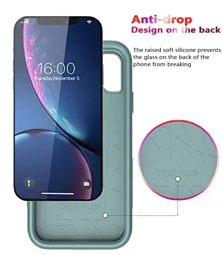 Diverbox iPhone Xr uchun g'ilof [zarbga chidamli] [tushishga chidamli] [chang o'tkazmaydigan], Apple iPhone XR uchun og'ir himoya telefon g'ilofi (qarag'ay yashil) - 4