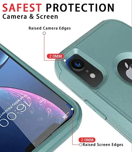 Diverbox iPhone Xr uchun g'ilof [zarbga chidamli] [tushishga chidamli] [chang o'tkazmaydigan], Apple iPhone XR uchun og'ir himoya telefon g'ilofi (qarag'ay yashil) - 3