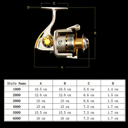 Diwa Spinning Fishing Reels for Saltwater Freshwater 1000 2000 3000 4000 5000 6000 Series Fishing Spool Left/Right Interchangeable Trout Carp Spinning Reel 10 Ball Bearings Light and Smooth - 6