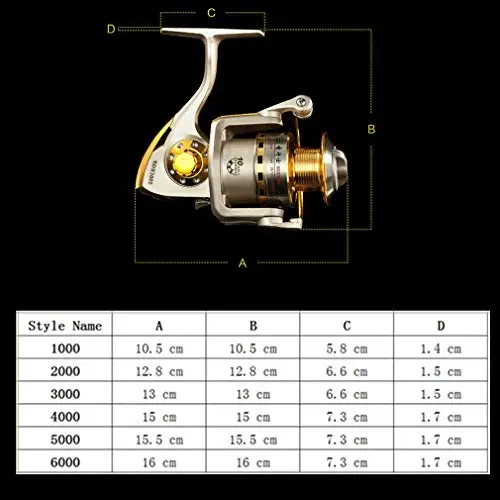 Diwa Spinning Fishing Reels for Saltwater Freshwater 1000 2000 3000 4000 5000 6000 Series Fishing Spool Left/Right Interchangeable Trout Carp Spinning Reel Light and Smooth - 6