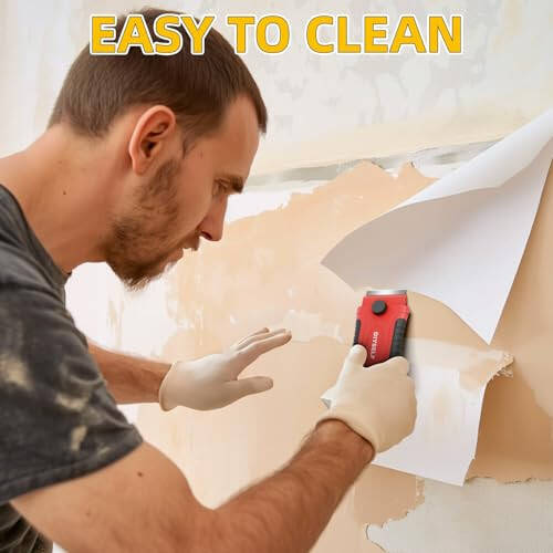 DIYSELF 1 Pack Razor Blade Scraper with 15 Extra Blades, Scraper Tool for Cleaning Window, Paint, Cooktop, Oven, Glass Stove Top Scraper, Razor Scraper with Buit-In Blade Storage - 2