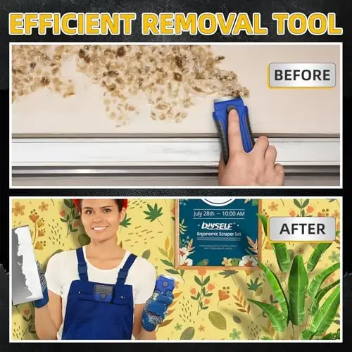 DIYSELF 1 Pack Razor Blade Scraper, Glass Scraper with Extra 15 Blades, Professional Razor Scraper for Glass Stove Top, Window, Cooktop Cleaning, Precision Scraper Tool for Kitchen - 3