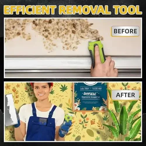 DIYSELF 1 Pack Razor Blade Scraper with 15 Extra Blades, Scraper Tool for Cleaning Window, Paint, Cooktop, Oven, Glass Stove Top Scraper, Razor Scraper with Buit-In Blade Storage (Green) - 3