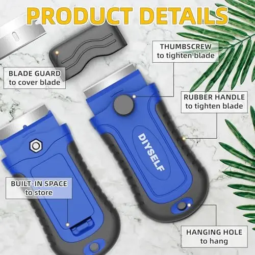 DIYSELF 1 Pack Razor Blade Scraper, Glass Scraper with Extra 15 Blades, Professional Razor Scraper for Glass Stove Top, Window, Cooktop Cleaning, Precision Scraper Tool for Kitchen - 6