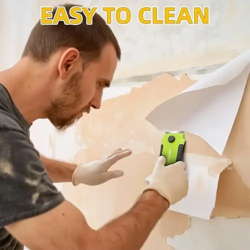 DIYSELF 1 Pack Razor Blade Scraper with 15 Extra Blades, Scraper Tool for Cleaning Window, Paint, Cooktop, Oven, Glass Stove Top Scraper, Razor Scraper with Buit-In Blade Storage (Green) - DIYSELF (1)