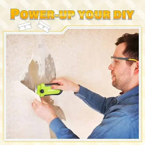 DIYSELF 2 Pack Razor Blade Scraper with 30 Pcs Spare Blades, Heavy Duty Scraper Tool, Scraper for Cleaning, Glass Top Stove, Paint Scraper, Razor Scraper, Glass Scraper, Oven Scraper - 3