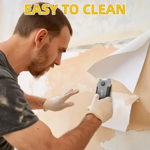 DIYSELF Razor Blade Scraper, 1 Pack Razor Scraper with 15 Razor Blades, Ergonomic Handle, Scraper for Cleaning Glass Stove Top, Windows, Razor Scraper Tool for Oven Door, Cooktop - 2