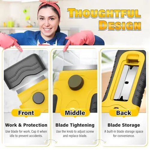 DIYSELF Razor Blade Scraper | Scraper Tool for Cleaning, Glass, Stickers | 2 Pack Scraper with 30 Pcs Extra Single-edged Razor Blades | Paint Scraper | Razor Scraper | Glass Scraper - 6