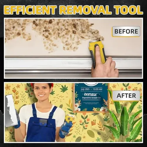 DIYSELF Скребок для лезвий | 1 упаковка скребка с 15 лезвиями | Кухонный инструмент для скребка лезвий | Скребок для стекла | Скребок для окон | Скребок для стеклокерамической плиты | Скребок для краски | Скребок для варочной панели - 3