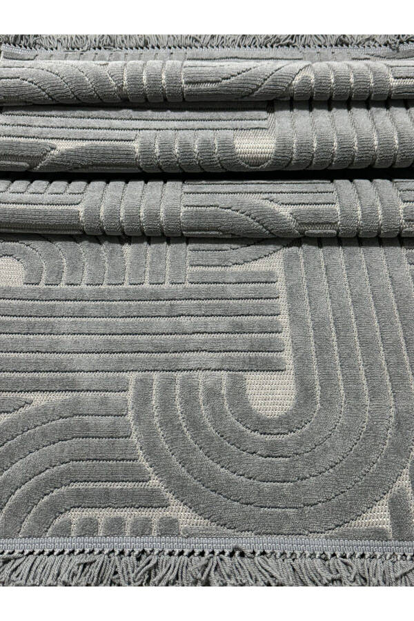 DİZAYN 1090 ANTRASİT Yumuşak Dokulu Halı Kilim Salon Mutfak Koridor Kesme Yolluk Dokuma Halı - ANTRASİT - 11