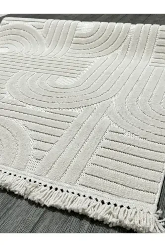 DİZAYN 1090 BEJ Yumshoq Dokulu Gilam Kilim Salon Mutfak Koridor Kesma Yo'lak To'quv Mashina Gilami-BEJ - 7