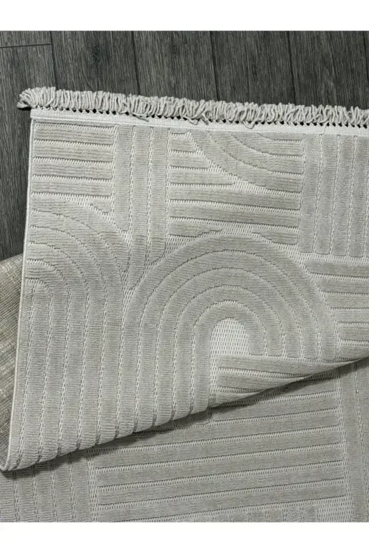 DİZAYN 1090 GRİ Yumshoq Dokulu Halı Kilim Salon Mutfak Koridor Kesma Yo'lak Dokuma Mashina Halısı-gri - 5