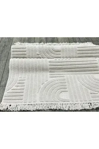 DİZAYN 1090 GRİ Yumshoq Dokulu Halı Kilim Salon Mutfak Koridor Kesma Yo'lak Dokuma Mashina Halısı-gri - 6