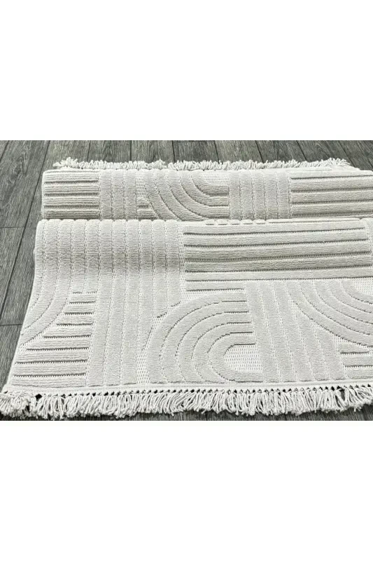 DİZAYN 1090 GRİ Yumshoq Dokulu Halı Kilim Salon Mutfak Koridor Kesma Yo'lak Dokuma Mashina Halısı-gri - 6