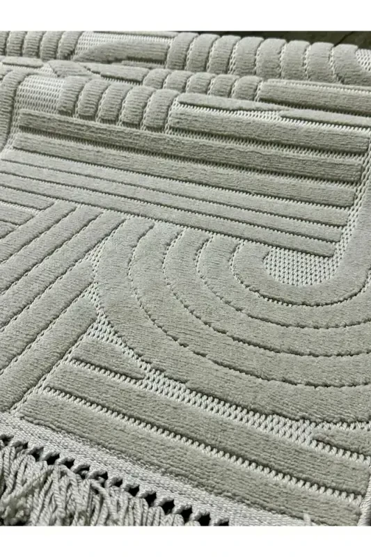 DİZAYN 1090 GRİ Yumuşak Dokulu Halı Kilim Salon Mutfak Koridor Kesme Yolluk Dokuma Makine Halısı-gri - 1