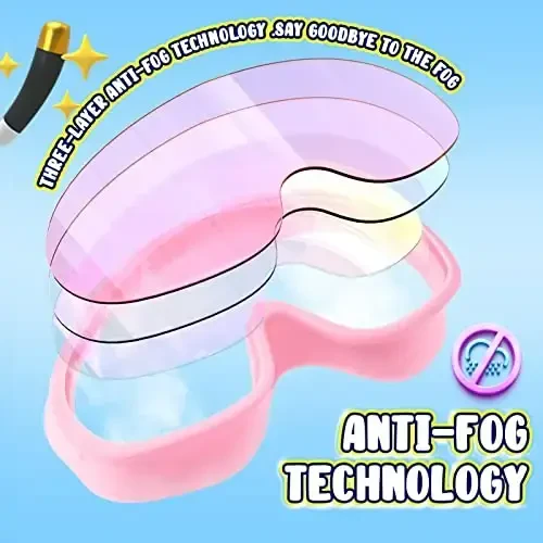 Dizywiee bolalar uchun suzish ko'zoynaklari, 2 dona ramkasiz suzish ko'zoynaklari, bolalar, o'g'il bolalar yoki qizlar uchun 5-14 yosh, keng ko'rinishli basseyn ko'zoynaklari - 5