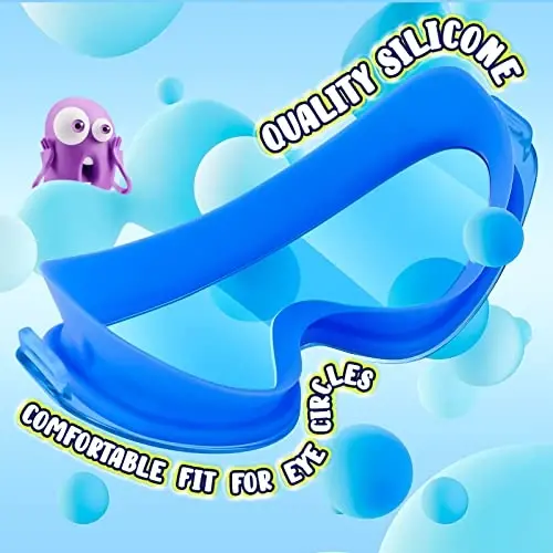 Dizywiee Kids Swim Goggles, 2-Pack Frameless Swimming Goggles for Kids, Child, Boys or Girls From 5-14, Wide View Pool Goggle - 3