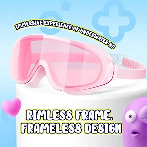 Dizywiee Kids Swim Goggles, 2-Pack Frameless Swimming Goggles for Kids, Child, Boys or Girls From 5-14, Wide View Pool Goggle - MODAZONE (1)