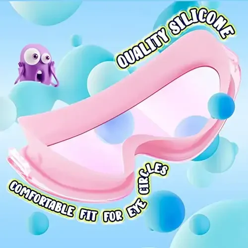 Dizywiee Kids Swim Goggles, 2-Pack Frameless Swimming Goggles for Kids, Child, Boys or Girls From 5-14, Wide View Pool Goggle - 3