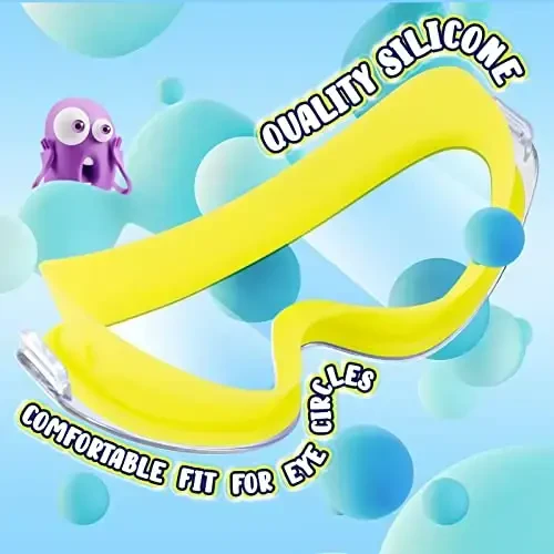 Dizywiee Kids Swim Goggles, 2-Pack Frameless Swimming Goggles for Kids, Child, Boys or Girls From 5-14, Wide View Pool Goggle - 3