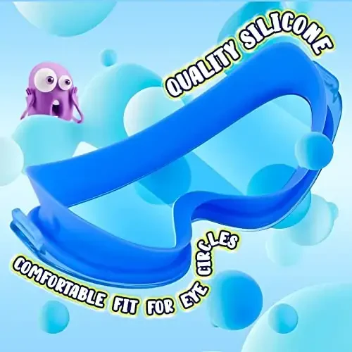 Dizywiee Kids Swim Goggles, 2-Pack Frameless Swimming Goggles for Kids, Child, Boys or Girls From 5-14, Wide View Pool Goggle - 3